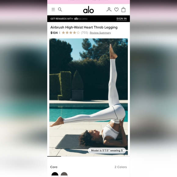 Alo-Airbrush High-Waist Heart Throb Bra & Legging Set -NWT - Picture 11 of 12